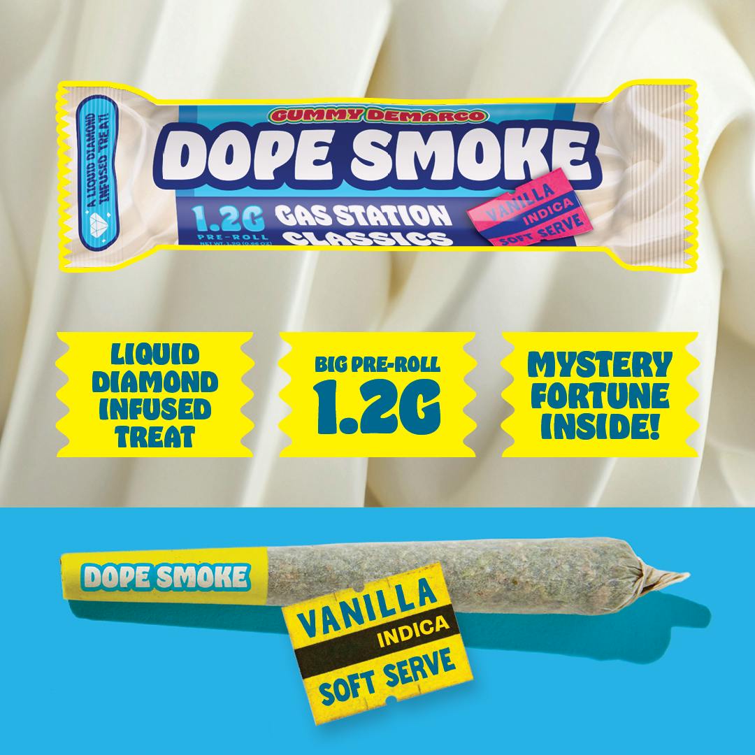 DOPE SMOKE | Vanilla Soft Serve | Liquid Diamond Infused Joint | 1.2G