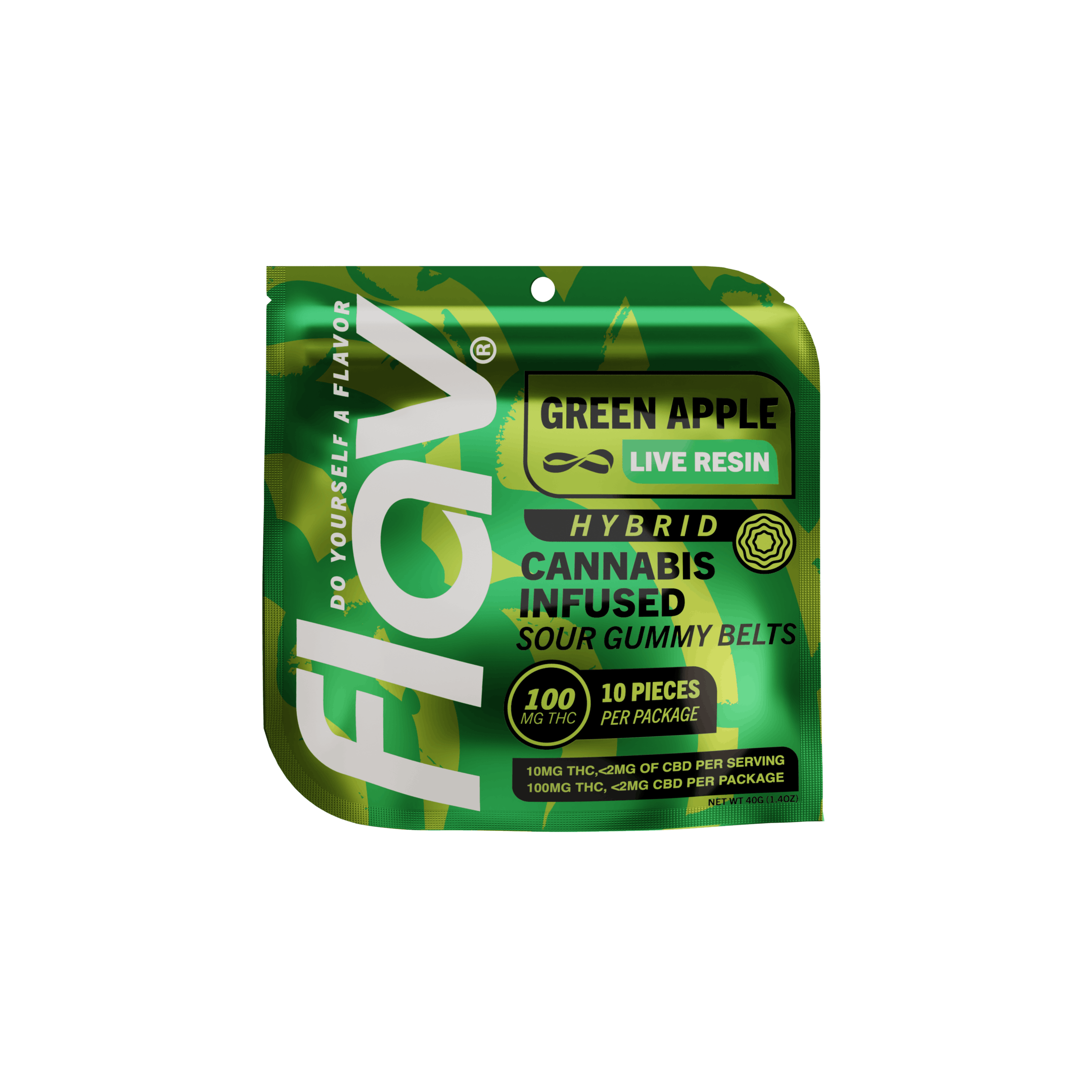 Edibles | Flav | Belts | Live Resin | Apple | 100mg