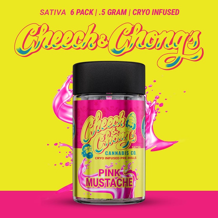 Cheech & Chong - 6 Pack x 0.5g Cryo Infused Pre-Rolls - Pink Mustache