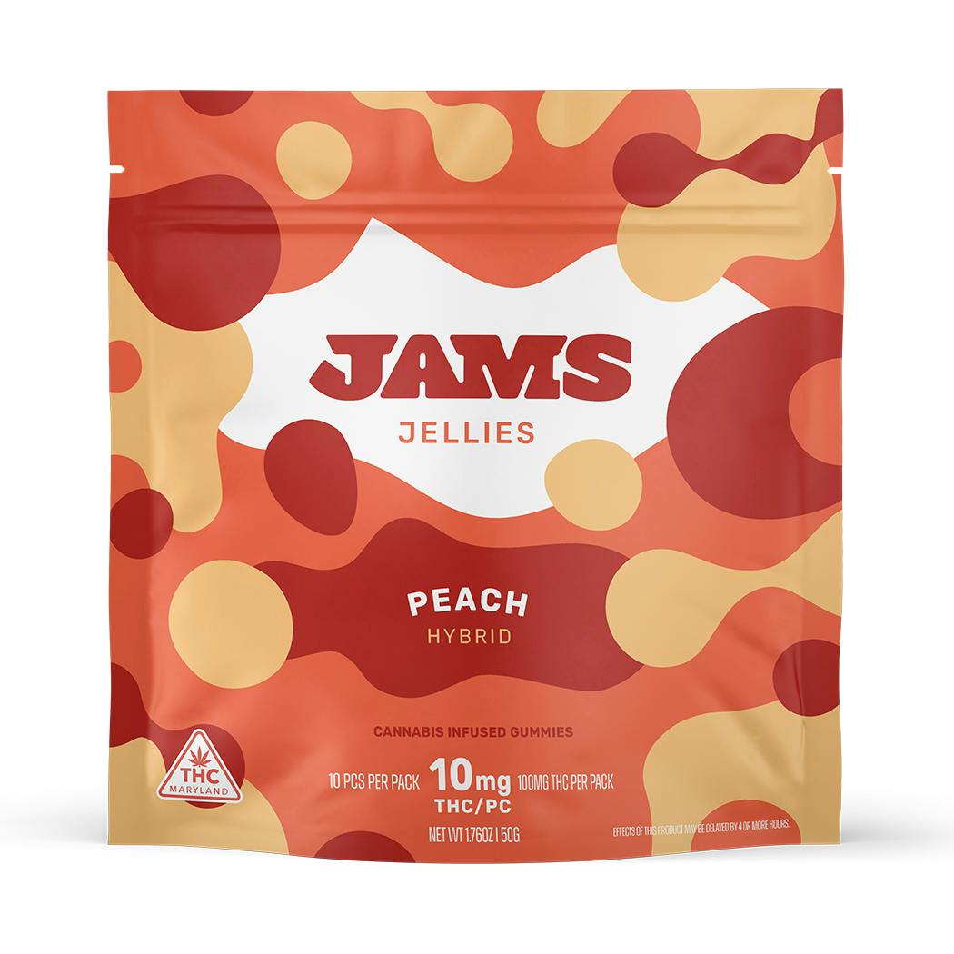 JAMS Peach Classic Chews [10mg] 10pk 100mg