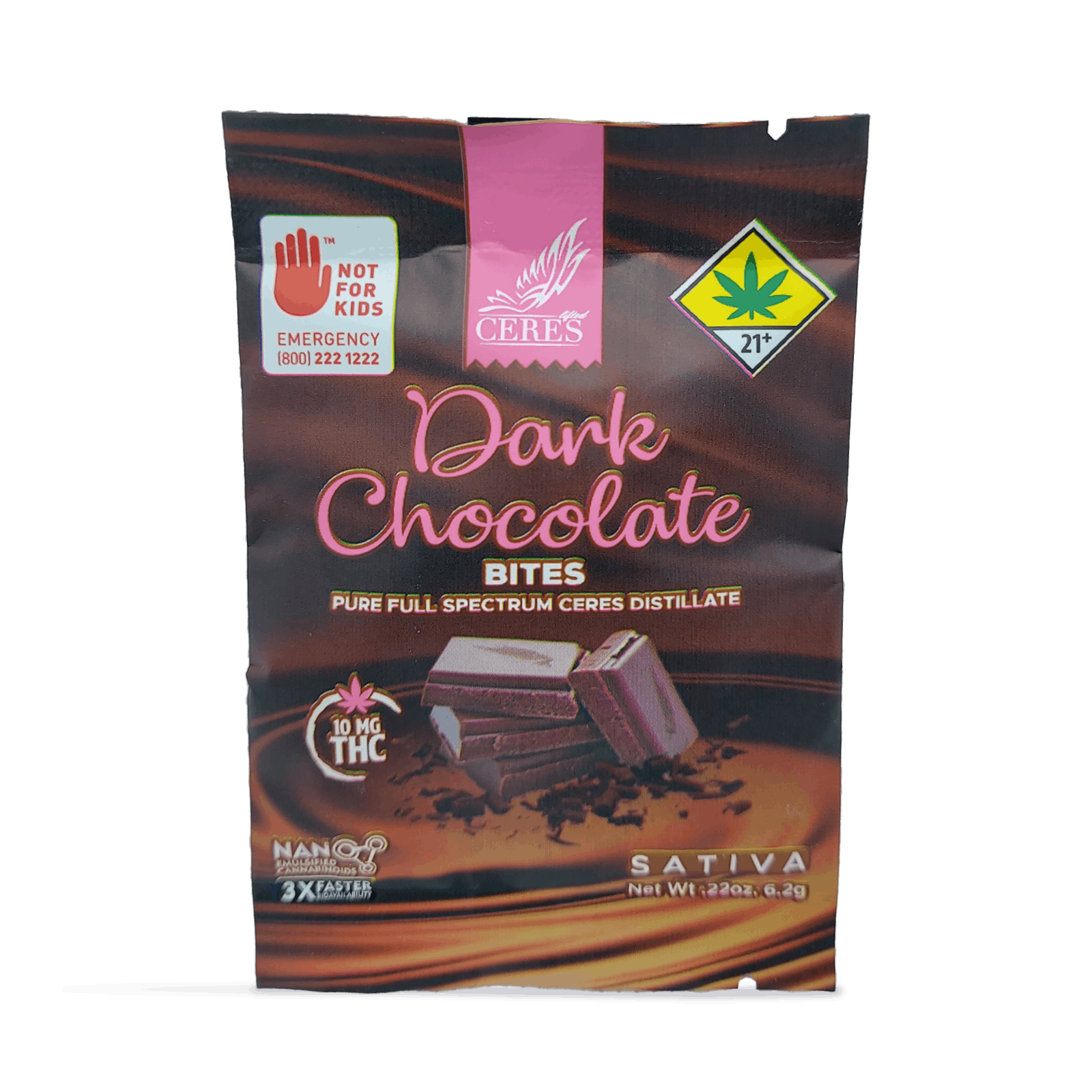 Buy Ceres Garden Dark Chocolate Indica Bite | 10mg Online - Locals