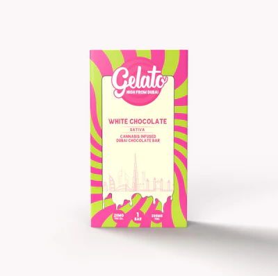 Gelato Last Bite - 200mg Cannabis Infused Dubai Chocolate Bar - White Chocolate