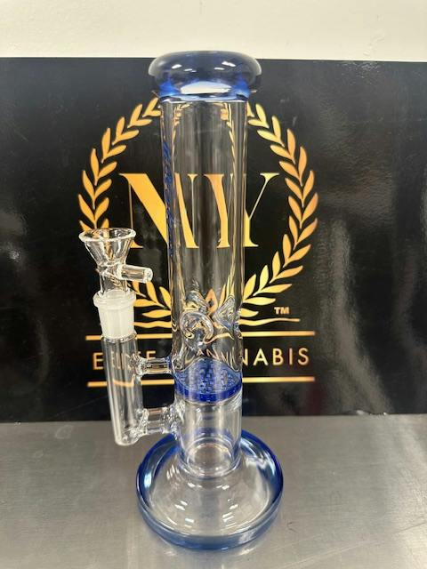 9 inch Honey Comb Straight Tube Bong | Sky Blue
