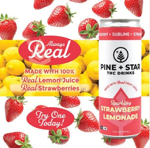 Strawberry Lemonade Sparkling Drink (H) - 5mg - Pine & Star