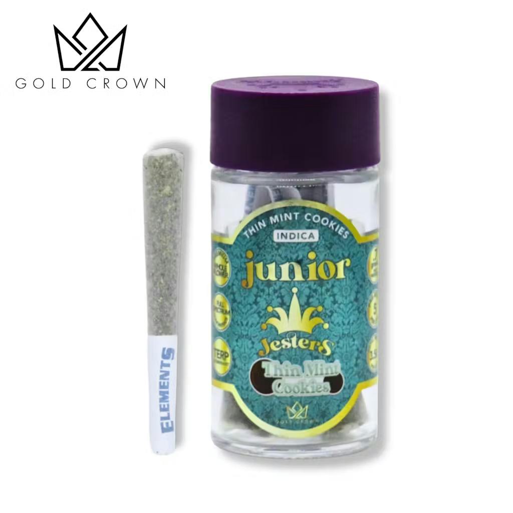 Junior Jesters - 5-Pack .7g Live Resin Infused Prerolls - Thin Mint Cookies