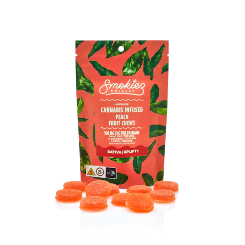 Peach Sativa  100mg THC Fruit Chews-1