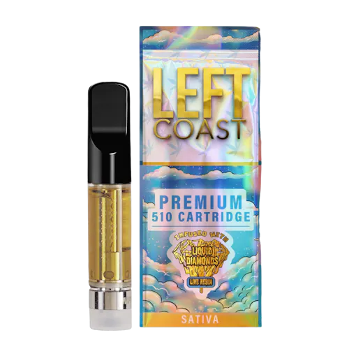 LEFT COAST | LIQUID DIAMONDS LIVE RESIN VAPE CART | MAUI WAUI | 1G-active