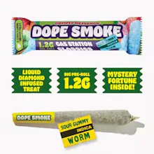 Dope Smokes - 1.2g Liquid Diamond Infused Preroll - Sour Gummy Worm - PRE_ROLLS by Dope Smokes at King of Budz
