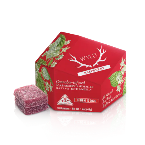*High Dose* | Raspberry Sativa Enhanced Gummies-active