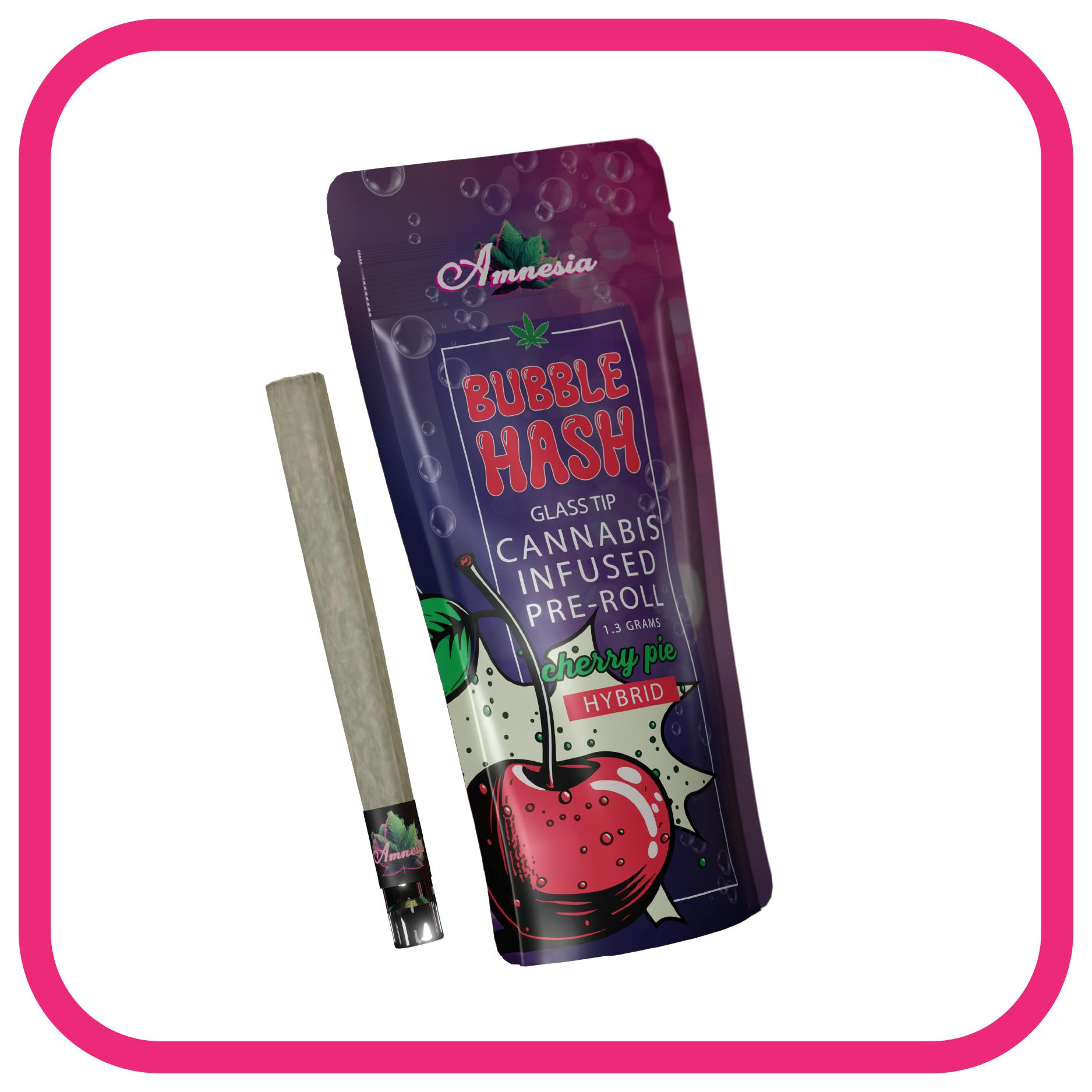 Product: AMNESIA | CHERRY PIE | INFUSED PRE-ROLL (GLASS TIP) | 1.3G | HYBRID
