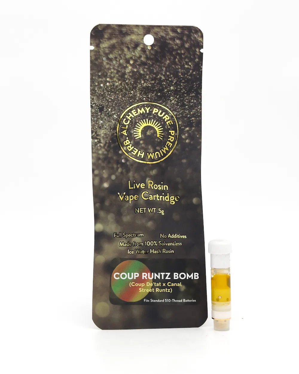 Product Alchmey Pure - Coup Runtz Bomb - .5g - Live Rosin Cart