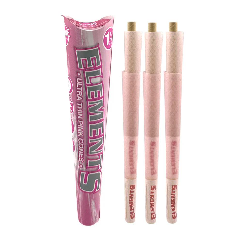 Elements | Cones | 1 1/4 | Ultra Thin | Pink | 6PK