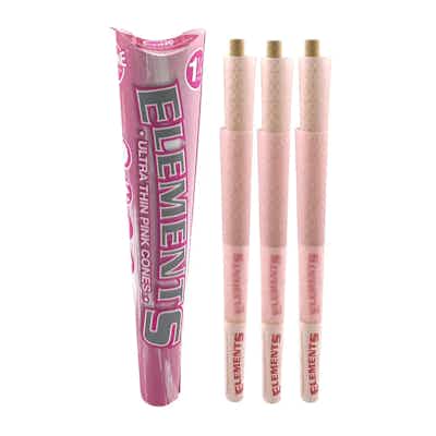 Product: Elements | 1 1/4 Ultra Thin Pink Rice Cones | 6 Pack