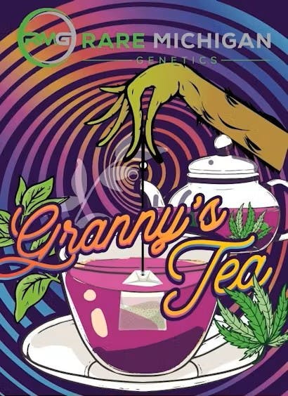 Product: RARE MICHIGAN GENETICS | GRANNY'S TEA | PRE-ROLLS | 10 x 5G | HYBRID