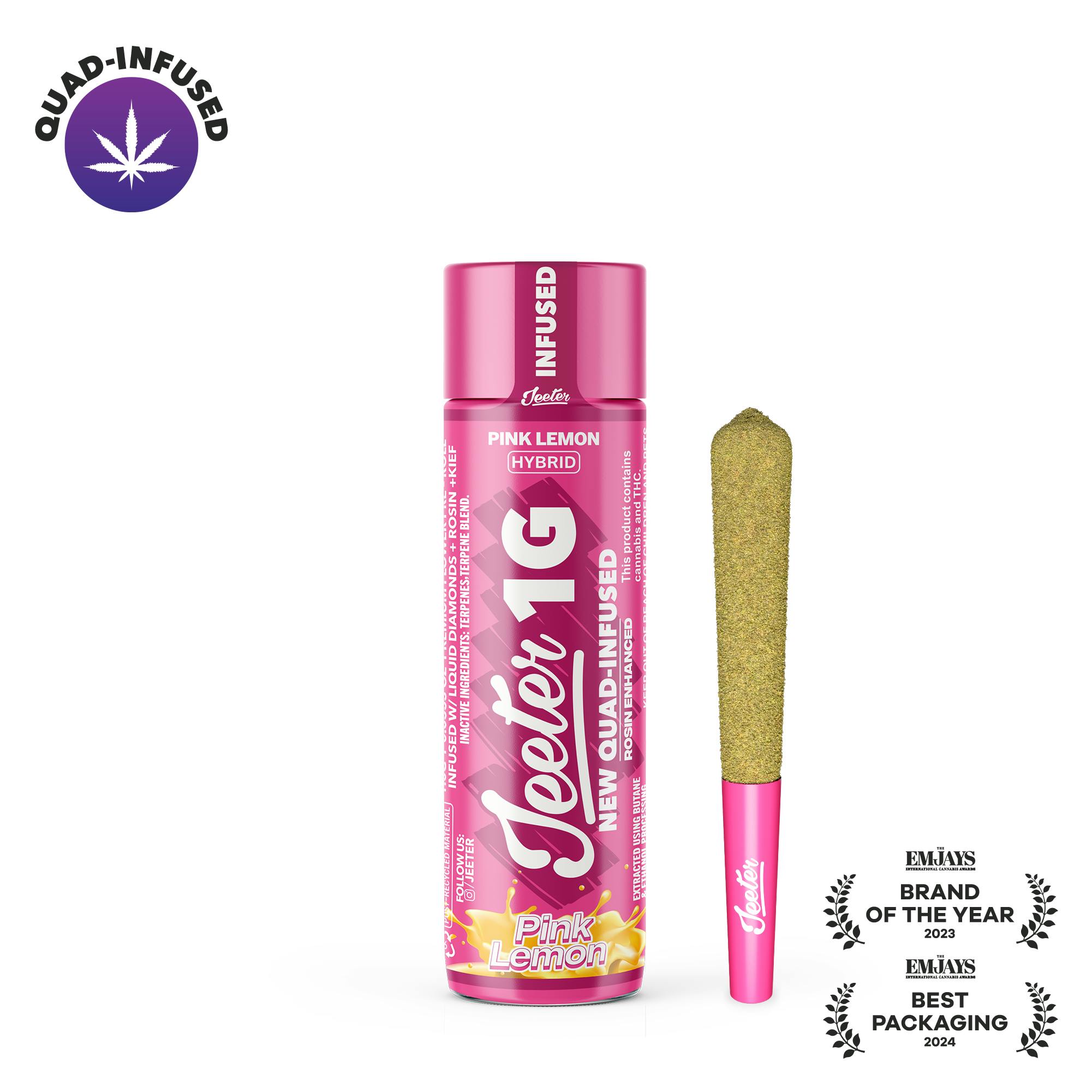Pink Lemon Quad-Infused Jeeter Joint | 1g