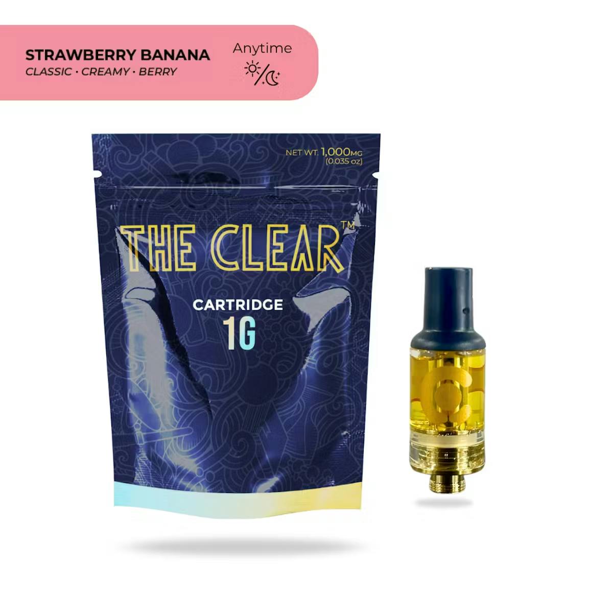 The Clear: Elite Vape | Strawberry Banana | Cartridge | 1g | CODES - Kansas  City (Red Bridge Rd)