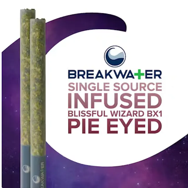 Breakwater Extract Infused Pre-Roll Pack Blissful Wizard BX1 x Pie Eyed 2pk/1g (hybrid, packs)