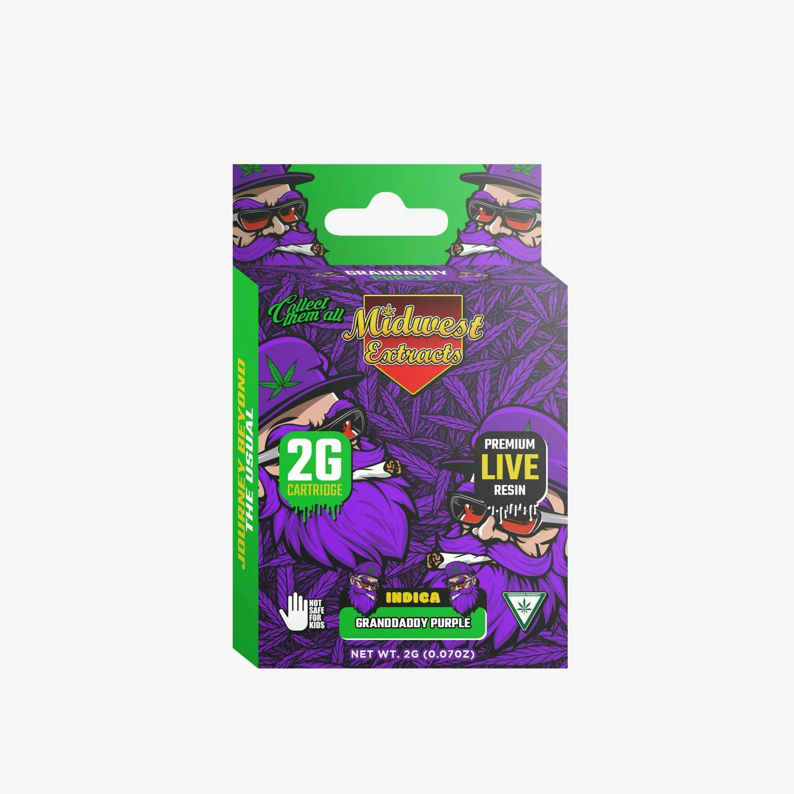 Midwest Extracts MIDWEST EXTRACTS | GRANDDADDY PURPLE | LIVE RESIN CART INDICA — VAPORIZERS