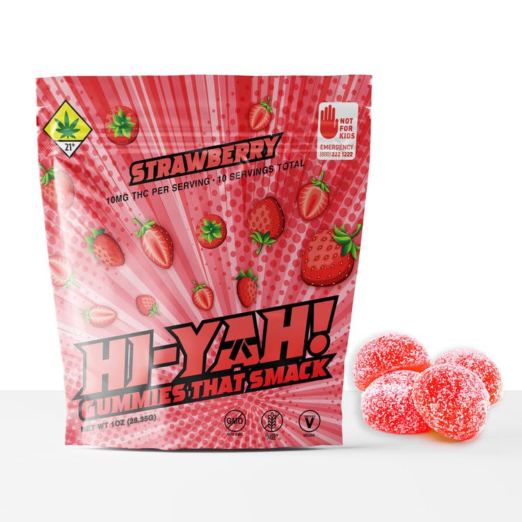 Hi-Yah: Strawberry - Hash Rosin Gummies 10pk 100mg