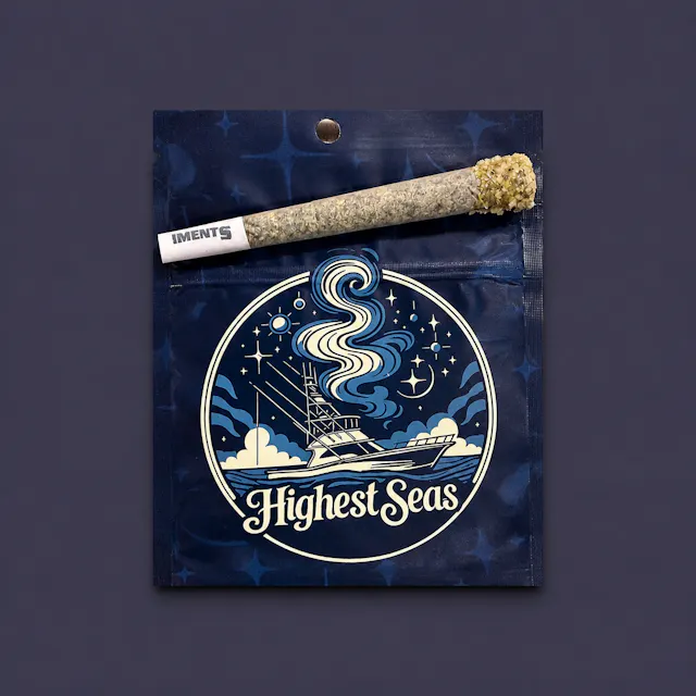Highest Seas Infused Pre-Roll Gorilla Purple Deisel x AK-47 Milk 1g (hybrid, 1.2g)
