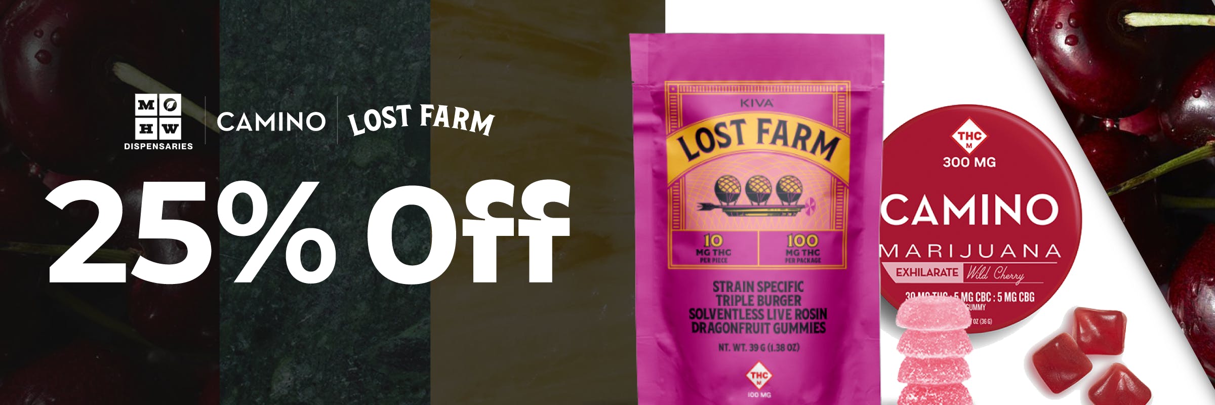 25% off camino & lost farms