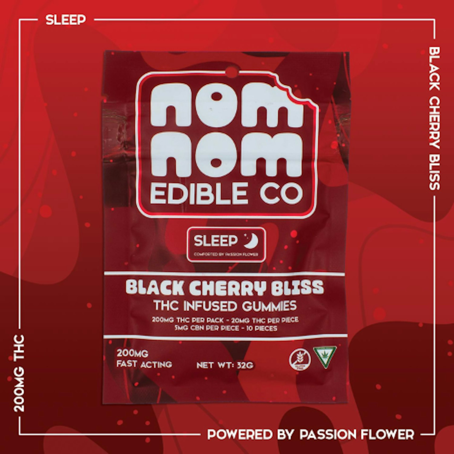 Nom Bom - Ballistic Blue 200mg Hash Rosin Gummies
