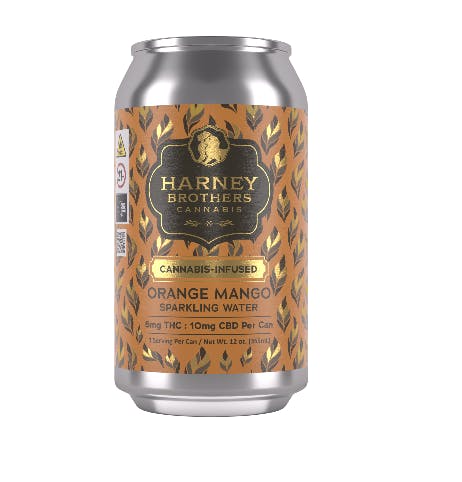 Beverages | Harney Brothers | Orange Mango Sparkling Water 12 oz Single Can | 5mg