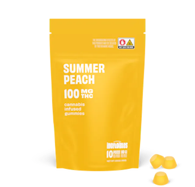Incredibles Gummies Summer Peach 10pk/100mg (hybrid, 2.8g)