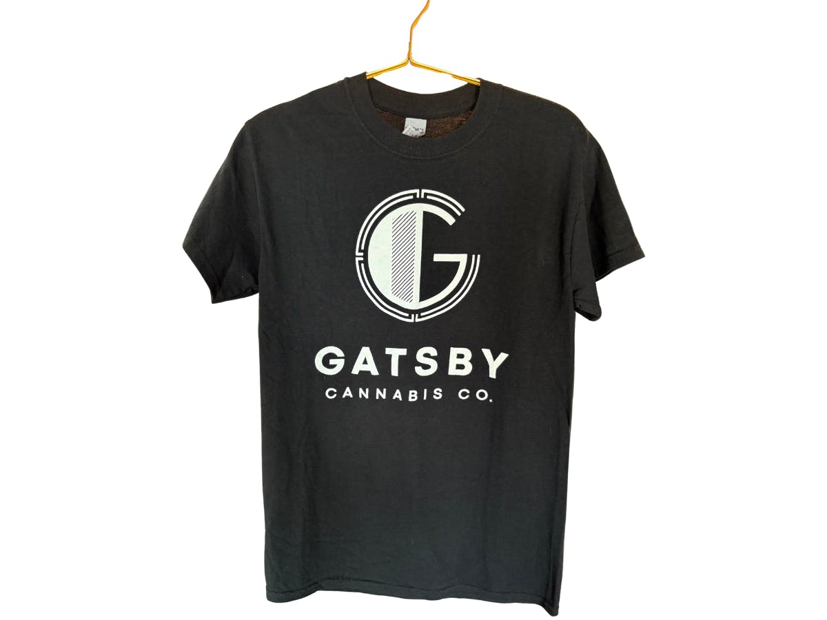 Product: GATSBY CANNABIS CO. | GATSBY BRAND T-SHIRT BLK & WHITE | MEDIUM