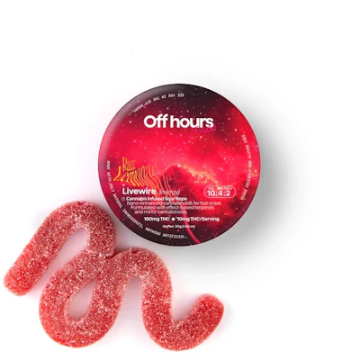 Off Hours - 100mg THC : 40mg CBG : 20mg THCv Infused Gummy Rope - Livewire Razz Lemonade - EDIBLES by Off Hours at King of Budz