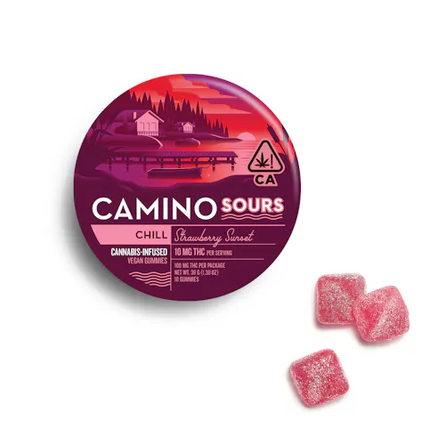 Camino Sours Chill Strawberry Sunset Gummies [10pk]-active