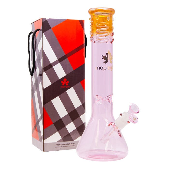 Maple Glass Beaker Bong 14 Inches Pink | Budtimez - Midhurst