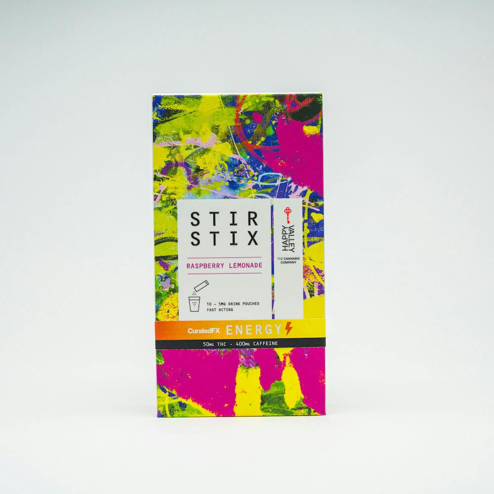 CuratedFX Stir Stix 50mg THC - Raspberry Lemonade ENERGY