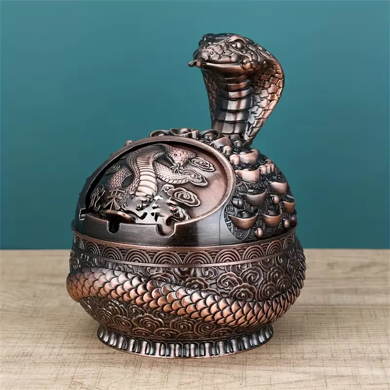 Large Vintage Snake | Ashtray | Metal | Red Copper | Twisted Bee - REC