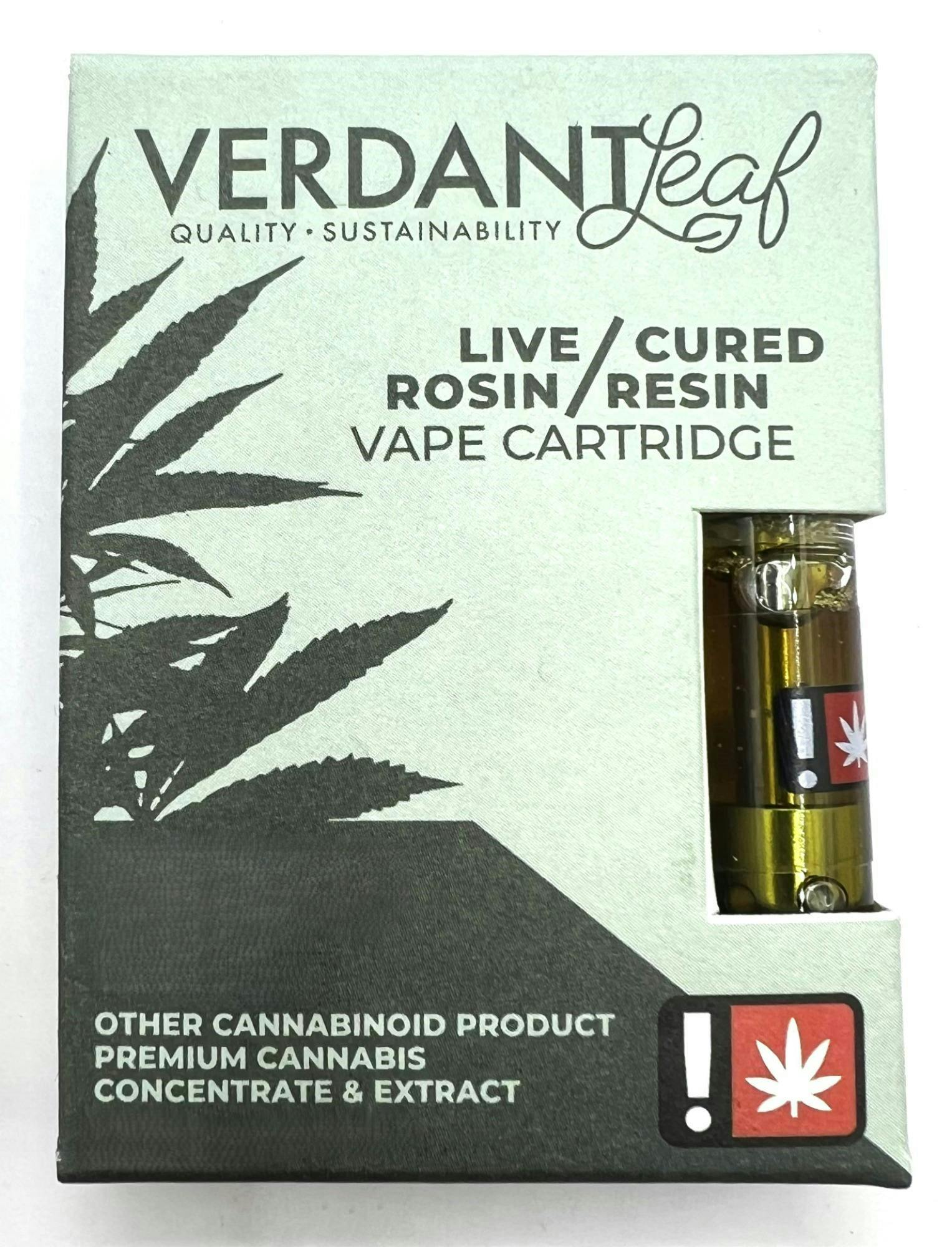 Photo of Verdant Leaf 1g CHERRY MIMOSA Live Rosin + Cured Resin Vape Cartridge