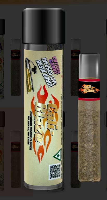 Product: Cali-Blaze Donut | Cotton Candy | Live Resin Infused Preroll - 1.2g