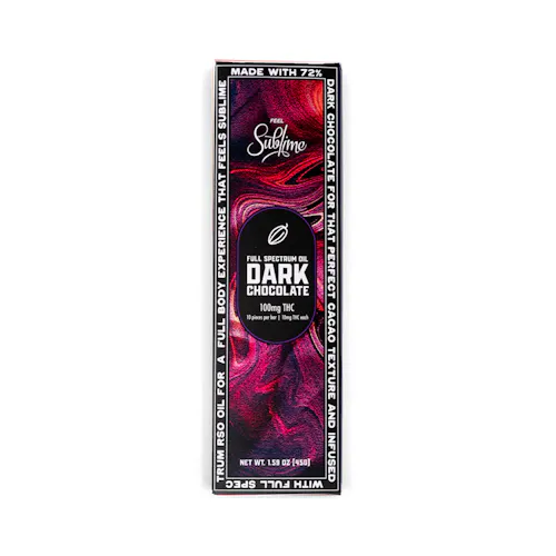 Sublime Edibles RSO Chocolate Bar-Dark Chocolate  | 100mg x 10pc-active