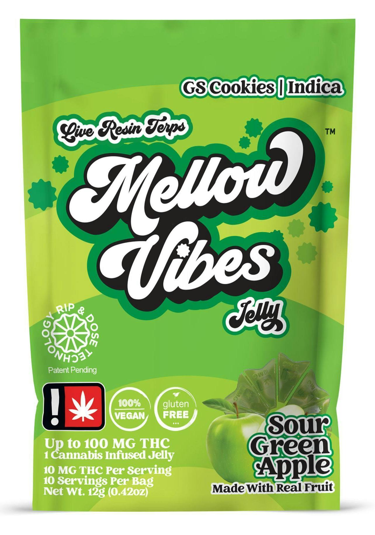 Mellow Vibes | Sour Green Apple Indica | Hippy Trip