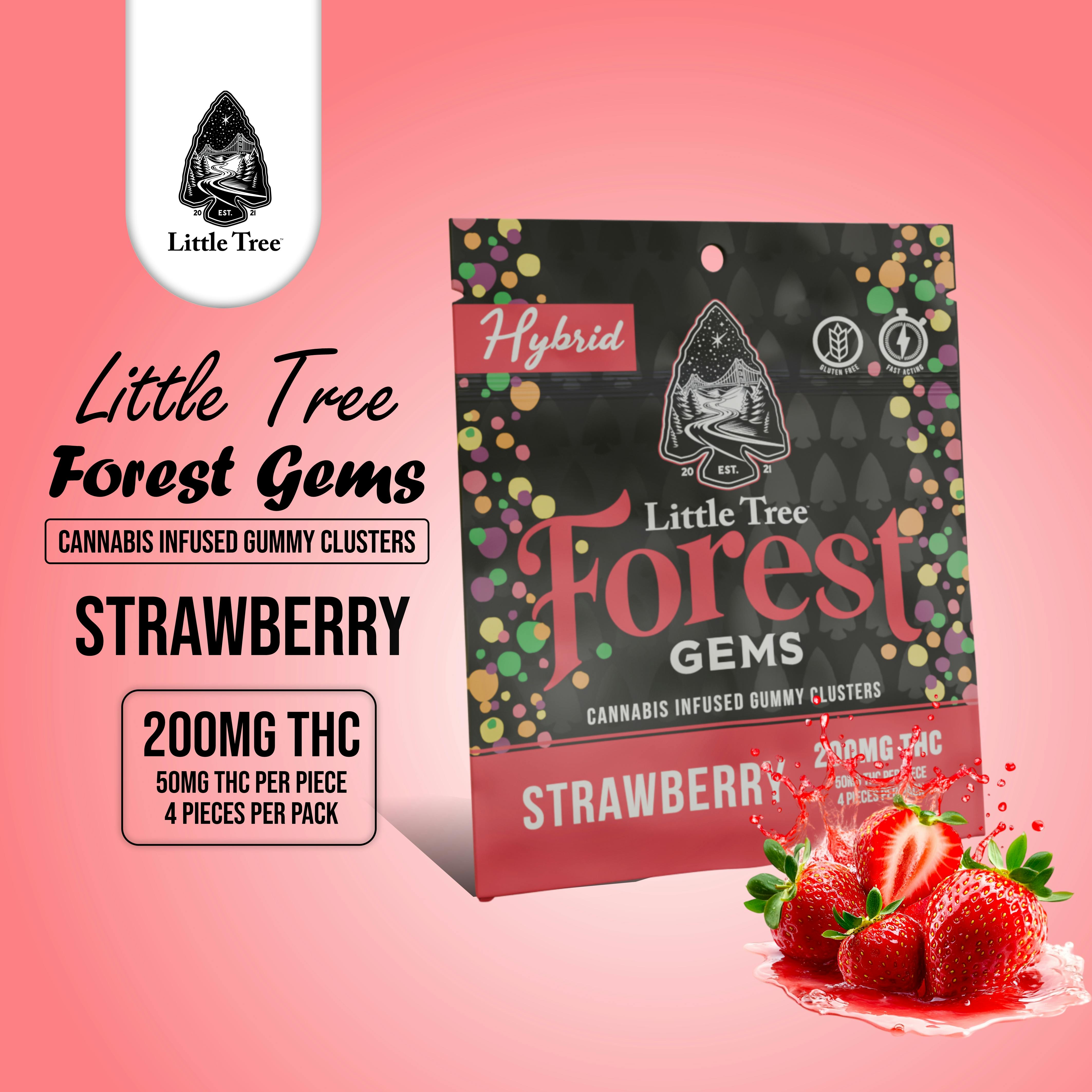 Product: Little Tree | Strawberry | Forest Gems Infused Edibles | 200mg | Hybrid