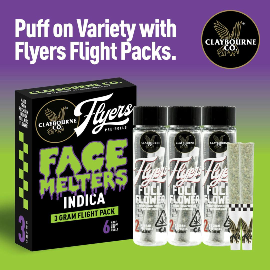 Claybourne Co. - Face Melters (Indica) Flyers Flight Pack