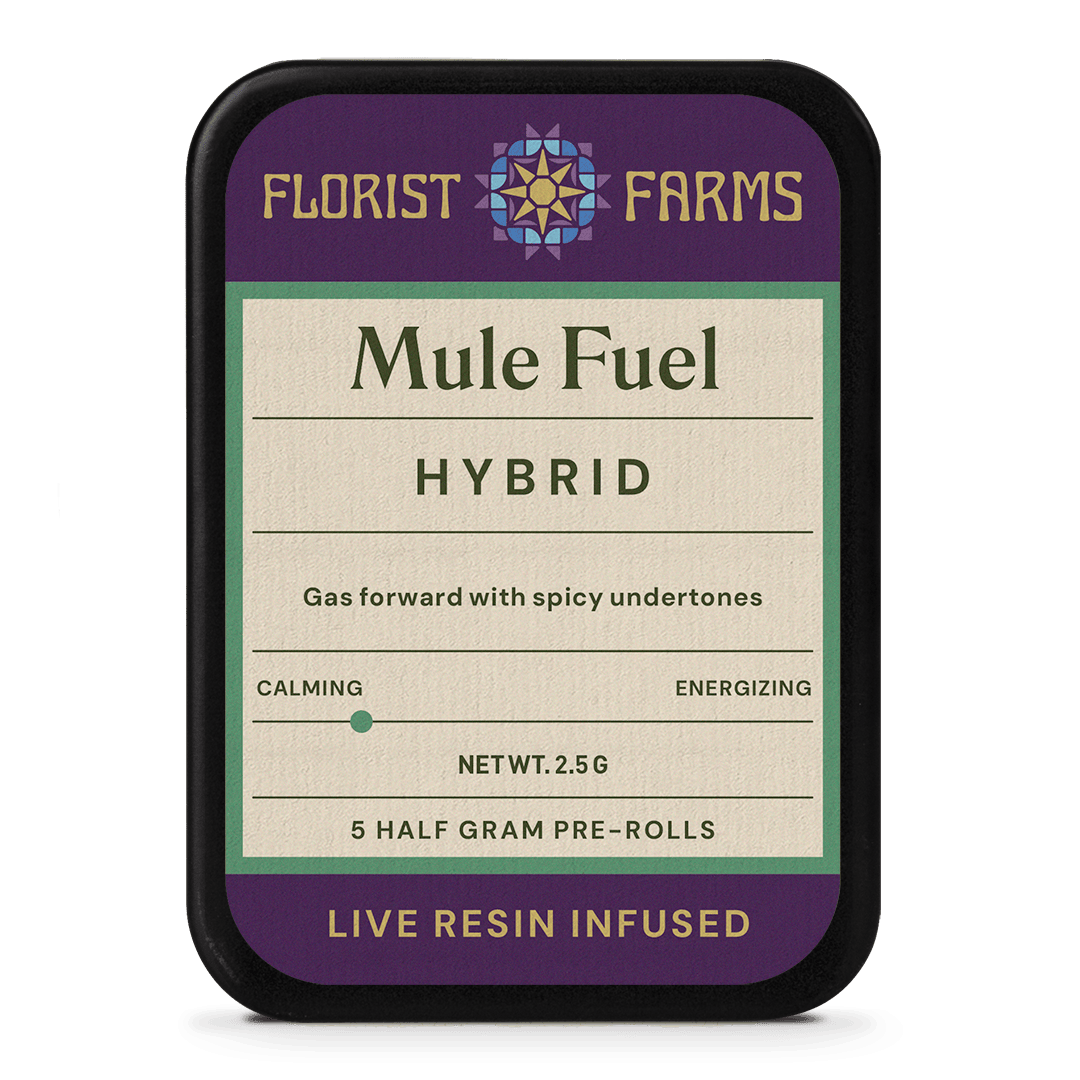 Florist Farms - 5 Pack .5g Live Resin & Diamond Infused Prerolls - Mule Fuel