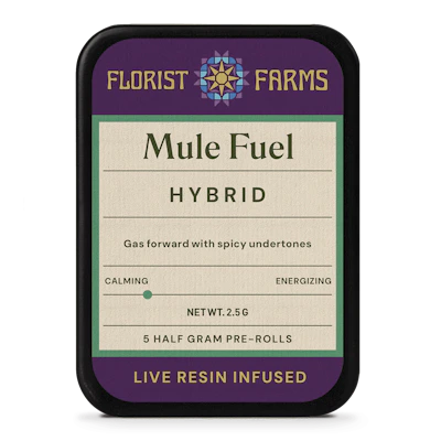 Florist Farms - 5 Pack .5g Live Resin & Diamond Infused Prerolls - Mule Fuel - PRE_ROLLS by Florist Farms at King of Budz
