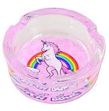 Pink Color Glass Ashtray