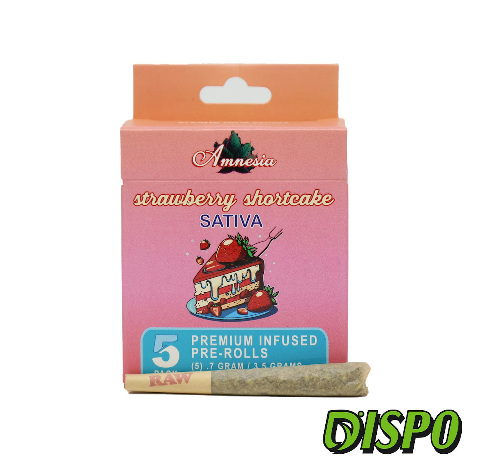 Amnesia - Strawberry Cough 5pk Infused Pre-rolls