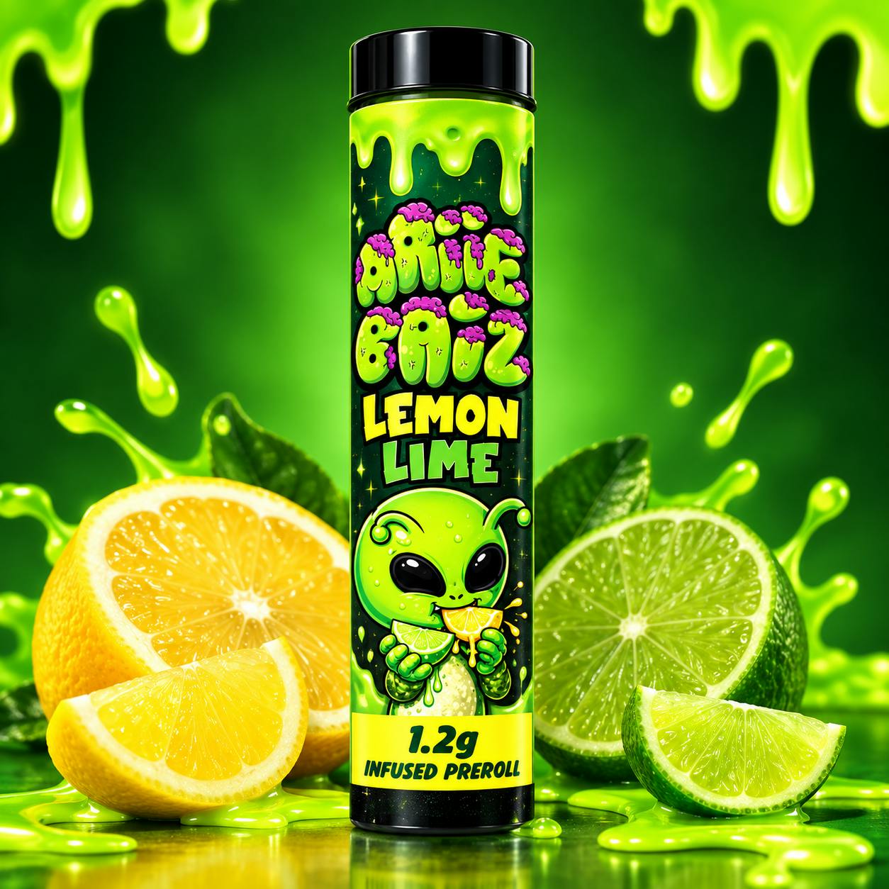 Alien Brainz - 1.2g Infused Preroll - Lemon Lime
