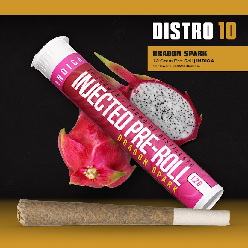 Distro 10 - 1.2g Injected Pre Roll - Dragon Spark