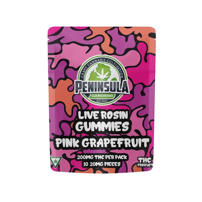 Peninsula - 200mg Live Rosin Gummies - Pink Grapefruit