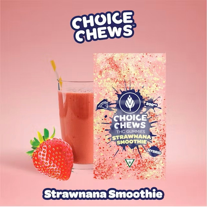 Choice Chews 200mg Gummies Strawnana Smoothie
