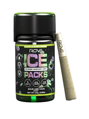 Sour Lime Haze | Ice Packs Rosin Diamond Hash Infused | 5pk-active