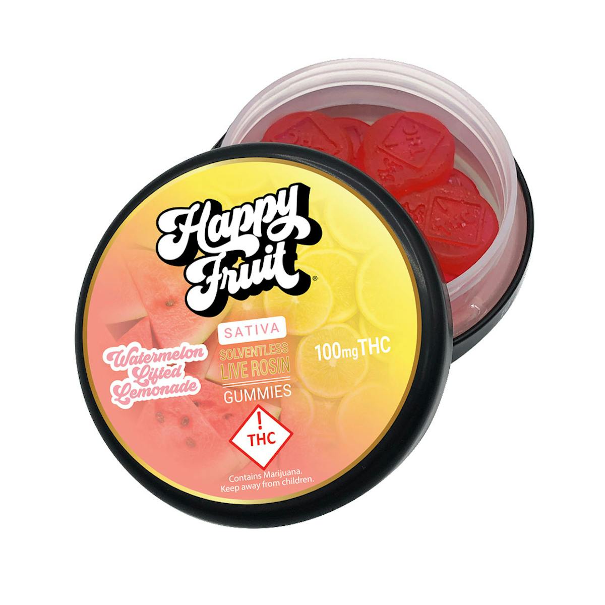 Photo of Happy Fruit | Rosin Gummies | Watermelon Lifted Lemonade – Sativa (100mg)